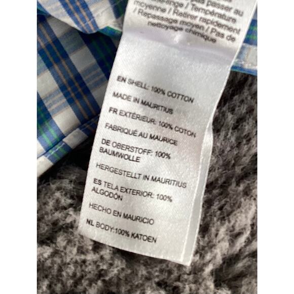 Untuckit Men 100% Cotton Check Wrinkle-Free Button Down Shirt Blue White XXLarge - Picture 9 of 9